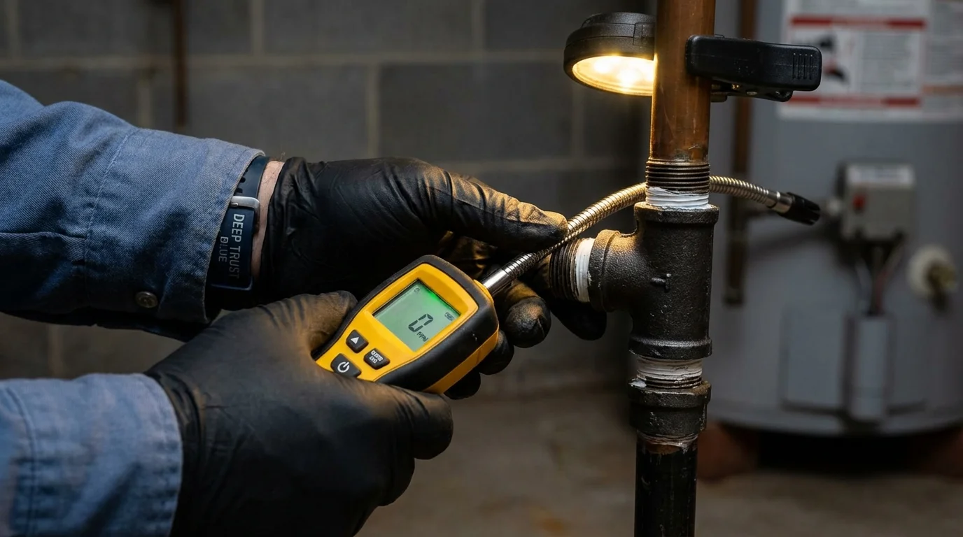 Gas leak detection with electronic sniffer by Johns Plumbing LLC in Watervliet